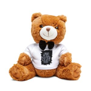 "God Will Never Leave You" Inspirational Teddy Bear with T-Shirt